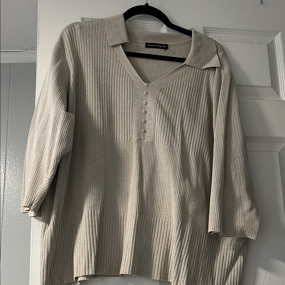 Designers Originals Cream Ribbed Cardigan